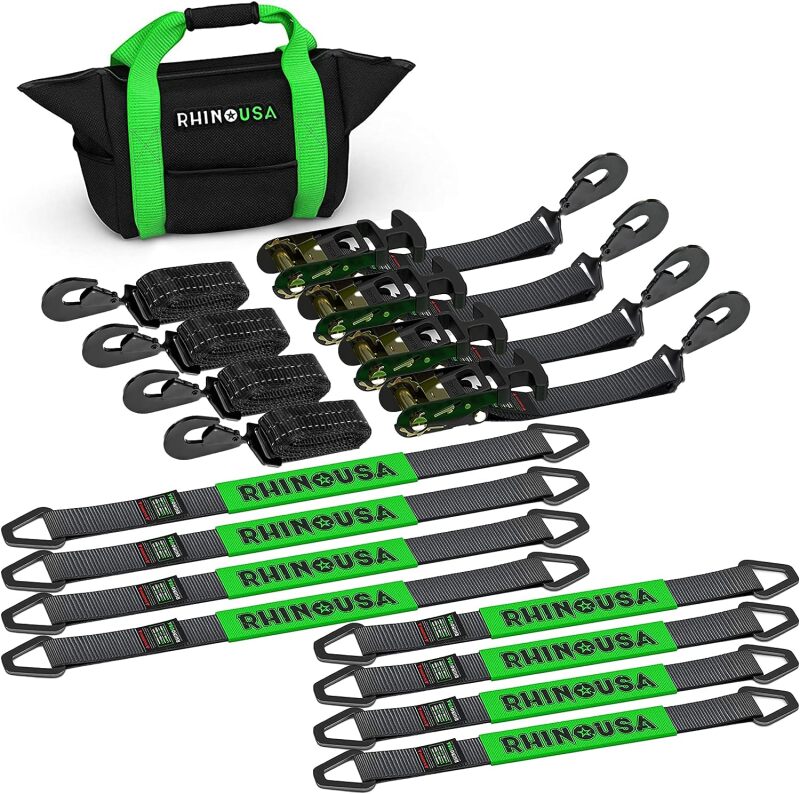 Rhino USA Heavy Duty Vehicle Tie Down Kit (Snap Hook) Cargo Tie-Downs Rhino USA
