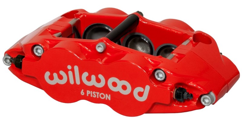 Wilwood Caliper-Narrow Superlite 6R-LH - Red 1.38/1.12/1.12in Pistons 1.10in Disc Brake Calipers - Perf Wilwood