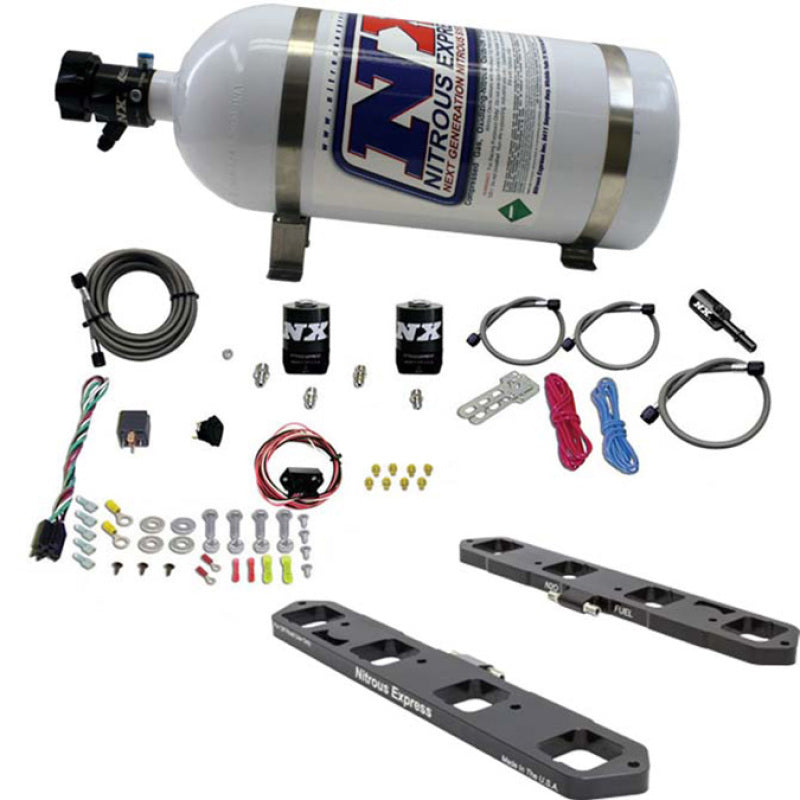 Nitrous Express Dodge/Ram 5.7L/6.1L/6.4L Hemi Direct Port Plate System w/10lb Bottle Water Meth Components Nitrous Express