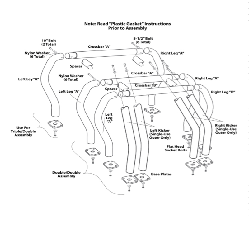 Go Rhino RHINO Bed Bar - Triple Assembly Kit Bed Bars Go Rhino