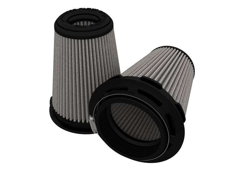 aFe MagnumFLOW Pro DRY S Air Filter 3-1/2in F x 5in B x 3-1/2in T x 6in H (Pair) Air Filters - Universal Fit aFe