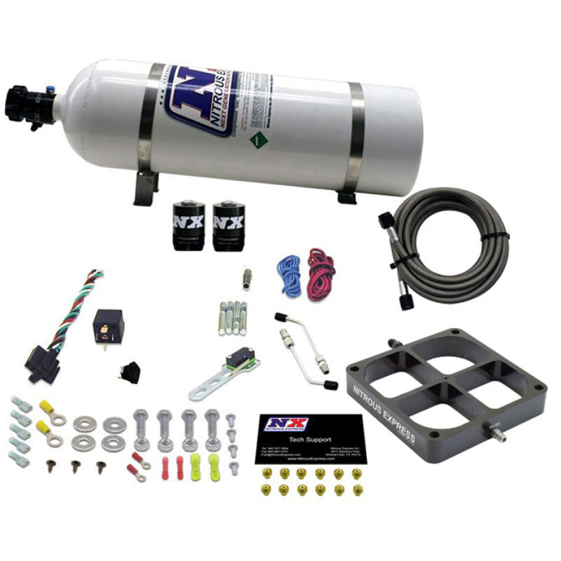 Nitrous Express Single Entry Crossbar 8500 Based Throttle Body Nitrous Kit w/15lb Bottle Nitrous Systems Nitrous Express