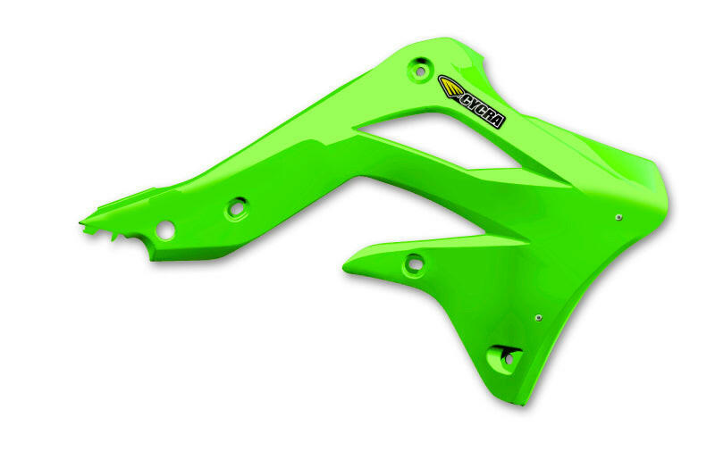 Cycra 12-15 Kawasaki KX450F Radiator Shroud - Green Plastics Cycra