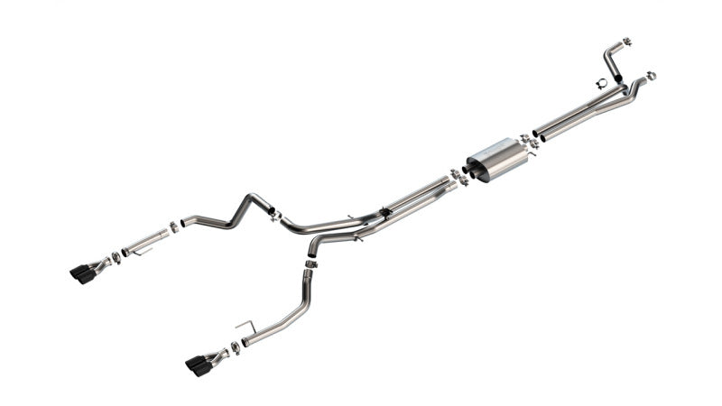 Borla 24-25 Chevy Silverado 1500 (6.2L V8) S-Type Cat Back - 3.5in Black Chrome Tips Catback Borla