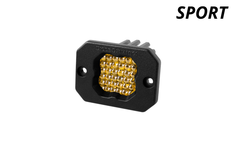 Diode Dynamics Stage Series C1 LED Pod Sport - Yellow Flood Flush ABL Each Light Accessories and Wiring Diode Dynamics