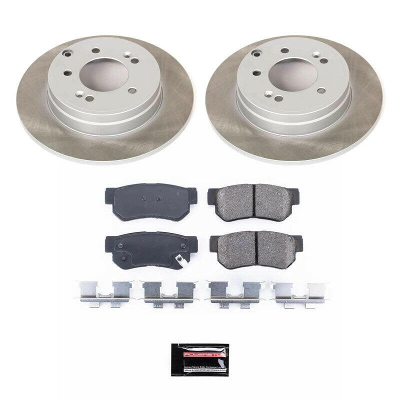 Power Stop 06-08 Hyundai Sonata Rear Semi-Coated Rotor Kit Brake Kits - Performance Blank PowerStop