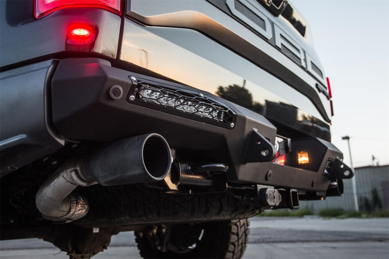 Addictive Desert Designs 17-18 Ford F-150 Raptor HoneyBadger Rear Bumper w/ 10in SR LED Mounts Bumpers - Steel Addictive Desert Designs