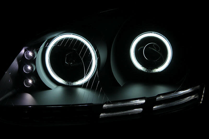 ANZO 2006-2009 Volkswagen Rabbit Projector Headlights w/ Halo Black (CCFL) Headlights ANZO