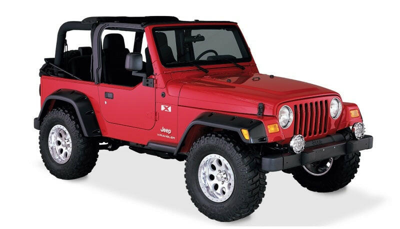 Bushwacker 97-06 Jeep TJ Max Pocket Style Flares 4pc - Black Fender Flares Bushwacker