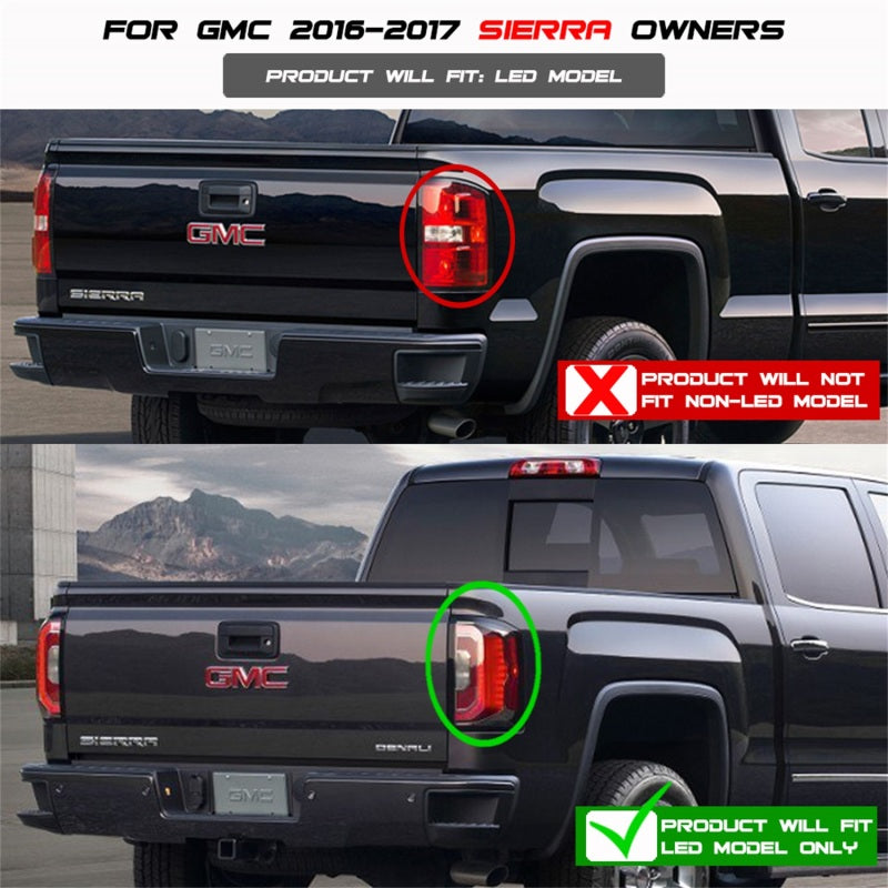 Spyder GMC Sierra 2016-2017 Light Bar LED Tail Lights - Black ALT-YD-GS16-LED-BK Tail Lights SPYDER