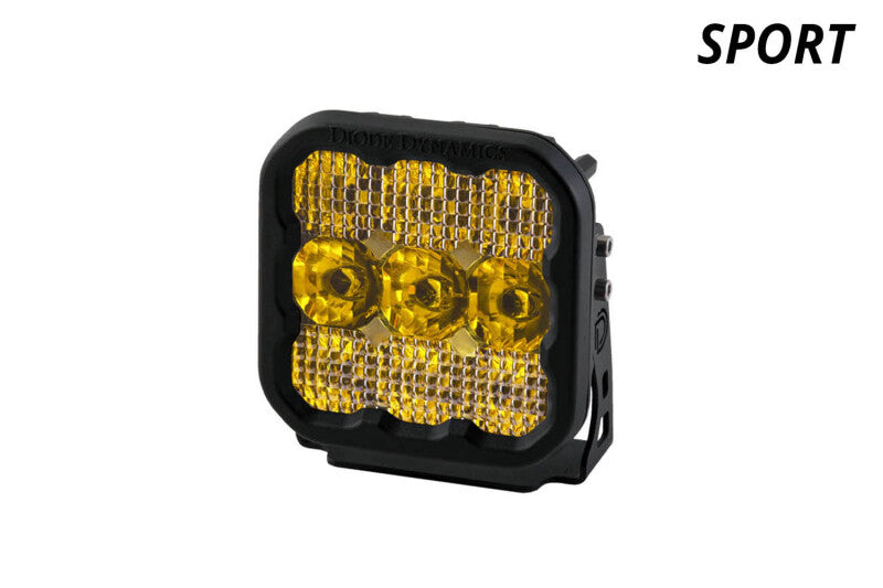 Diode Dynamics SS5 LED Pod Sport - Yellow Combo (Single) Light Accessories and Wiring Diode Dynamics