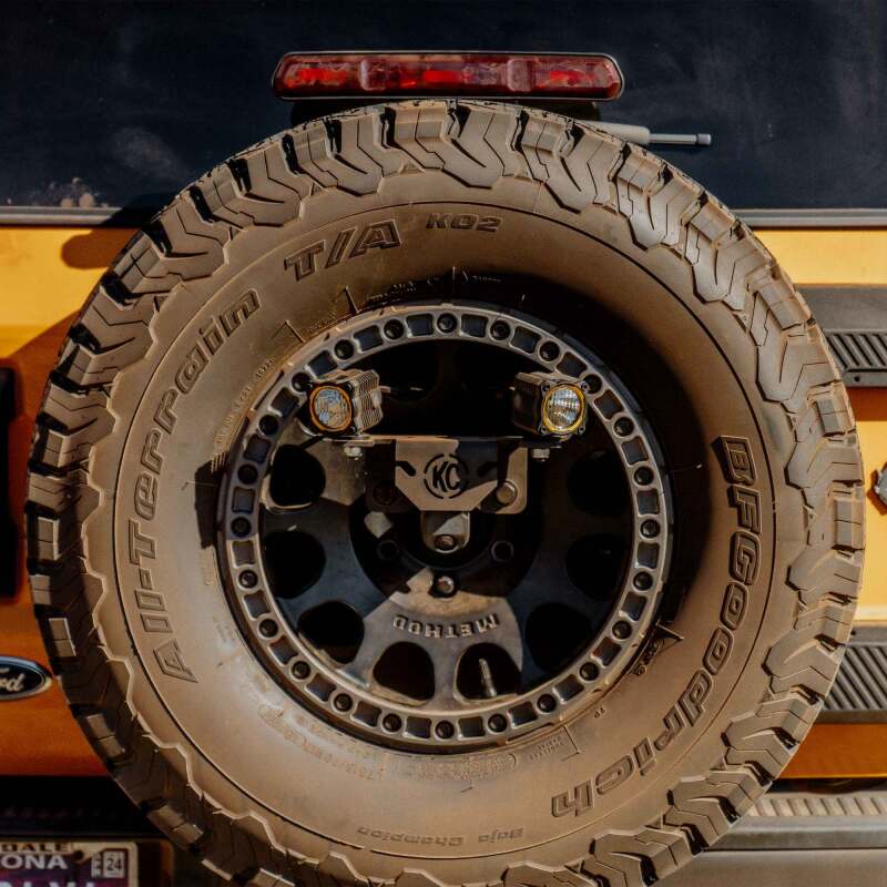 KC HiLiTES 21-24 Ford Bronco Spare Tire Carrier Light Mount w/ M12x1.5 Lug Nuts Light Mounts KC HiLiTES