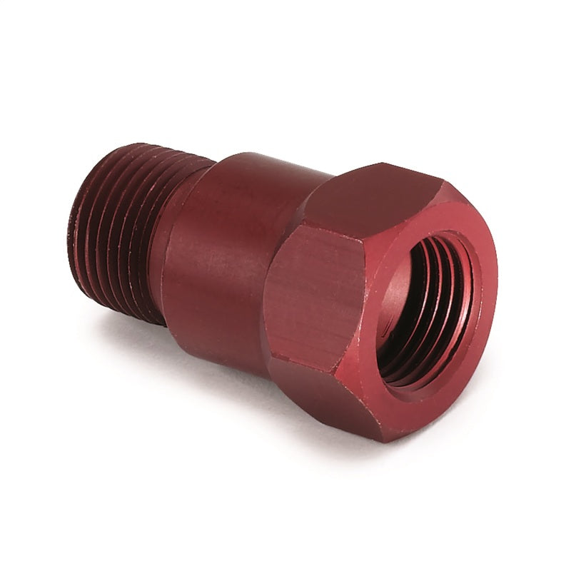 AutoMeter Fitting Adapter 3/8in. NPT Male Aluminum Red For Mech. Temp. Gauge Gauges AutoMeter