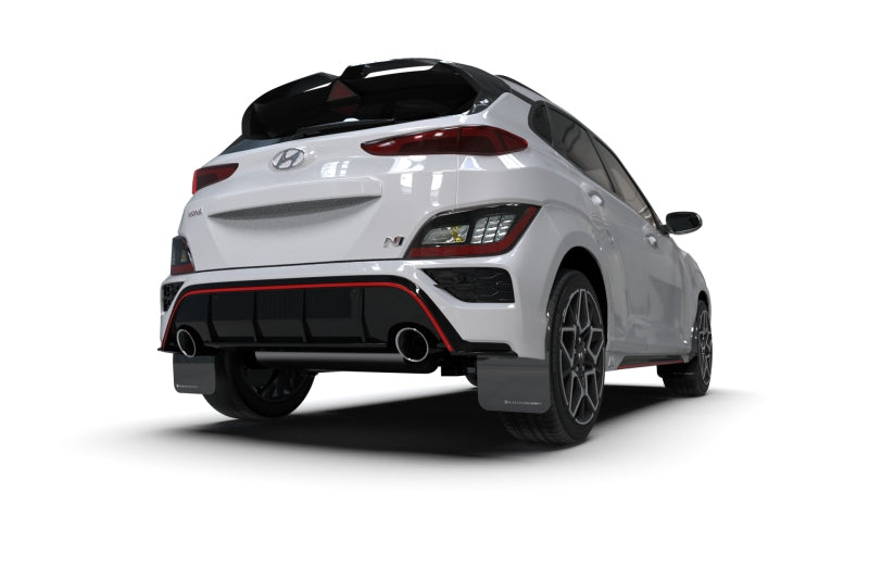 Rally Armor 22-23 Hyundai Kona N Black UR Mud Flap w/Red Logo Mud Flaps Rally Armor