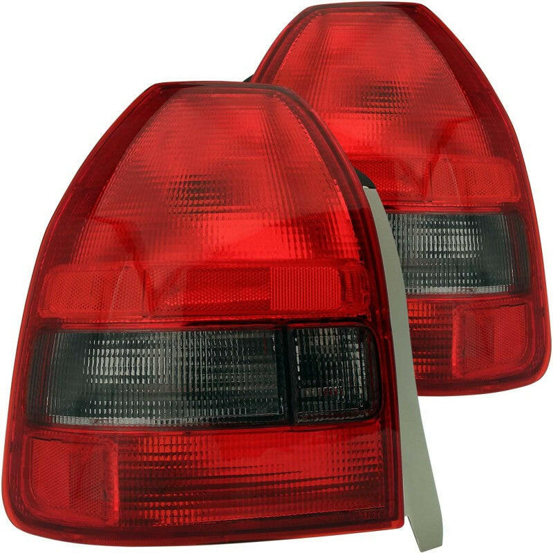 ANZO 1996-2000 Honda Civic Taillights Red/Smoke Tail Lights ANZO