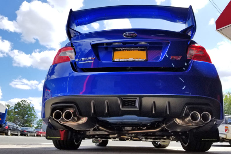 Rally Armor 15-21 Subaru WRX/STI Black UR Mud Flap w/Green Logo Mud Flaps Rally Armor