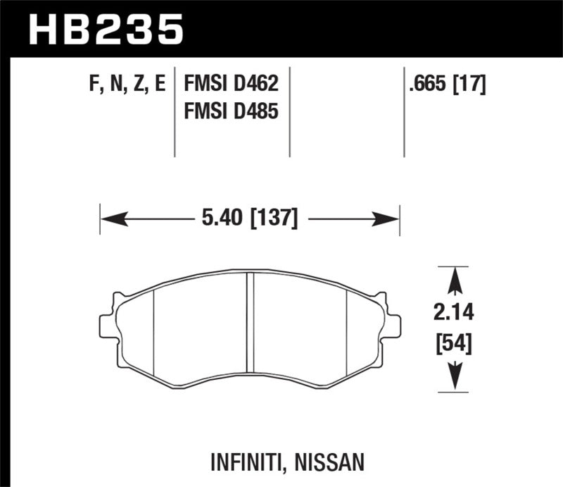 Hawk 91-96 Infiniti G20/ Nissan 240SX/ Sentra HPS Street Front Brake Pads Brake Pads - Performance Hawk Performance
