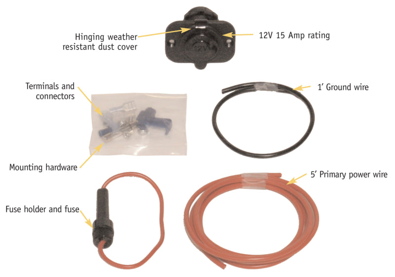 Tuffy 12 V Power Source- Weather Resistant Cap- 15A Cargo Boxes & Bags Tuffy Products
