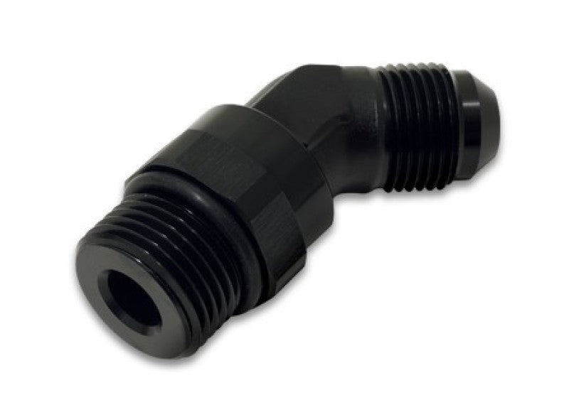Vibrant -12AN Male to Male -12AN Straight Cut 45 Degree Adapter Fitting - Anodized Black Fittings Vibrant
