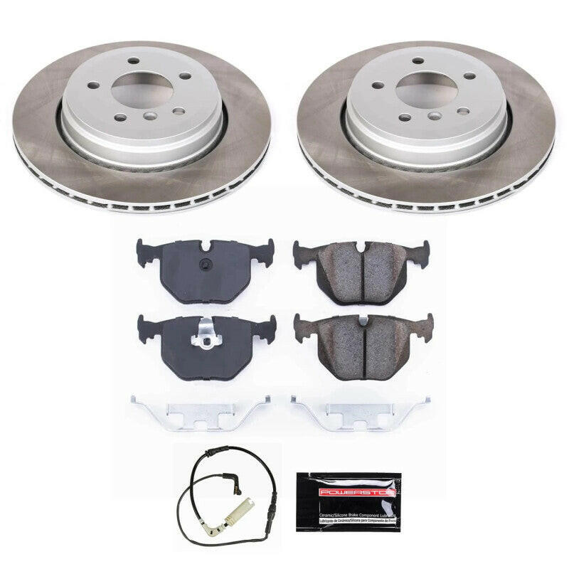 Power Stop 04-07 BMW 530i Rear Semi-Coated Rotor Kit Brake Kits - Performance Blank PowerStop