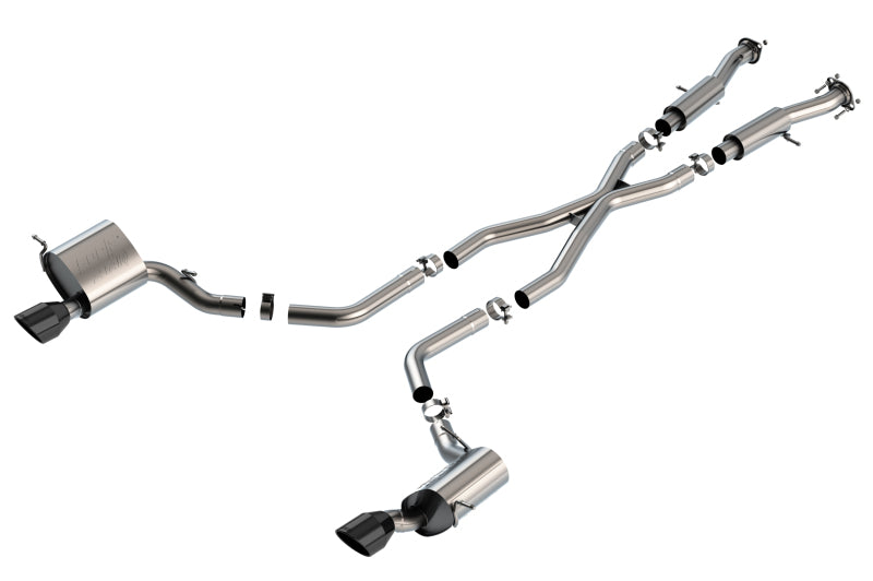 Borla 15-21 Jeep Grand Cherokee SRT 6.4L V8 AWD ATAK Cat-Back Exhaust System - Black Tips T-304SS Catback Borla