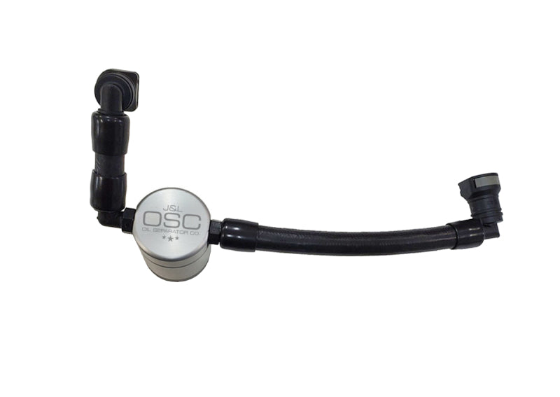 J&L 11-17 Ford Mustang V6 Passenger Side Oil Separator 3.0 V2 - Clear Anodized Oil Separators J&L