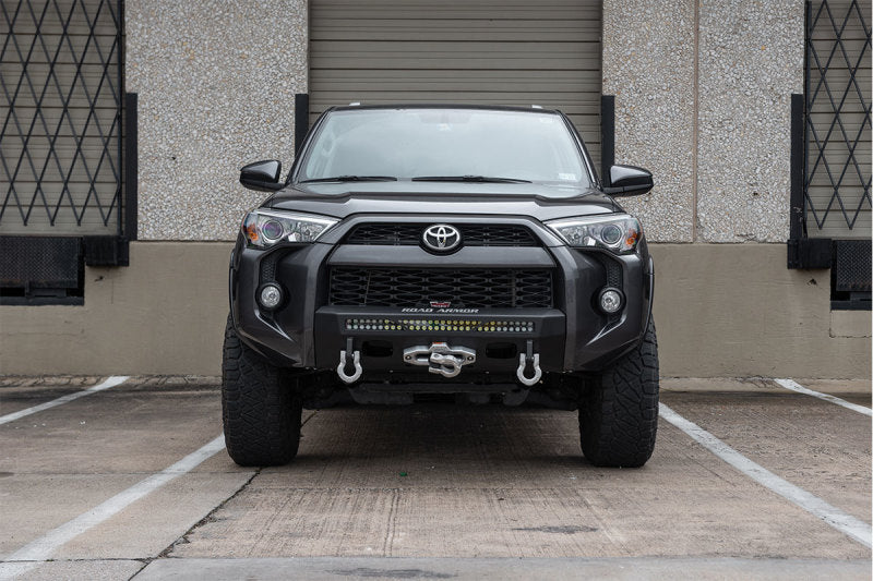 Road Armor 14-21 Toyota 4Runner Stealth Fr Low Profile Hidden Winch Bumper w/30in Single Row Light Bumpers - Steel Road Armor