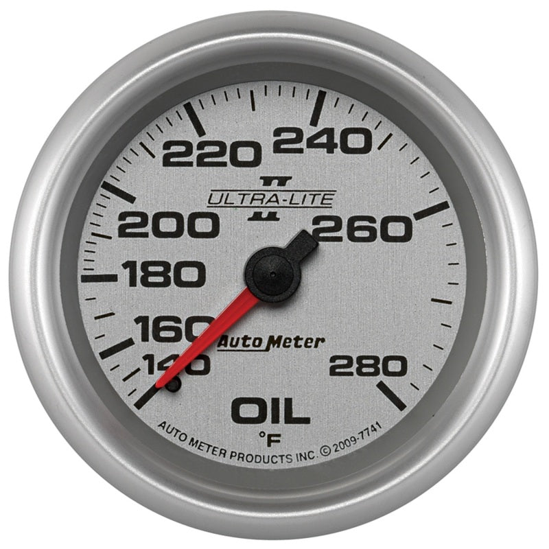 AutoMeter Gauge Oil Temp 2-5/8in. 140-280 Deg. F Mechanical Ultra-Lite II Gauges AutoMeter