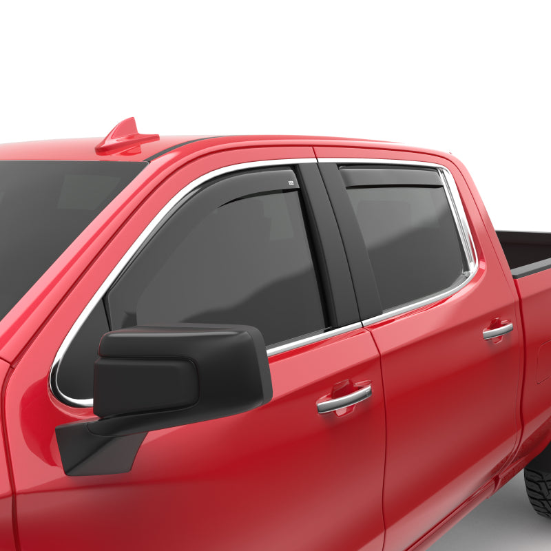 EGR 2019 Chevy 1500 Crew Cab In-Channel Window Visors - Dark Smoke Wind Deflectors EGR