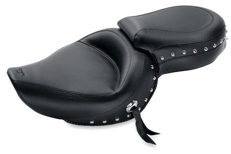 Mustang 04-21 Harley Sportster Wide Touring 1PC Seat w/Studs- Black One-Piece Motorcycle Seats Mustang Motorcycle