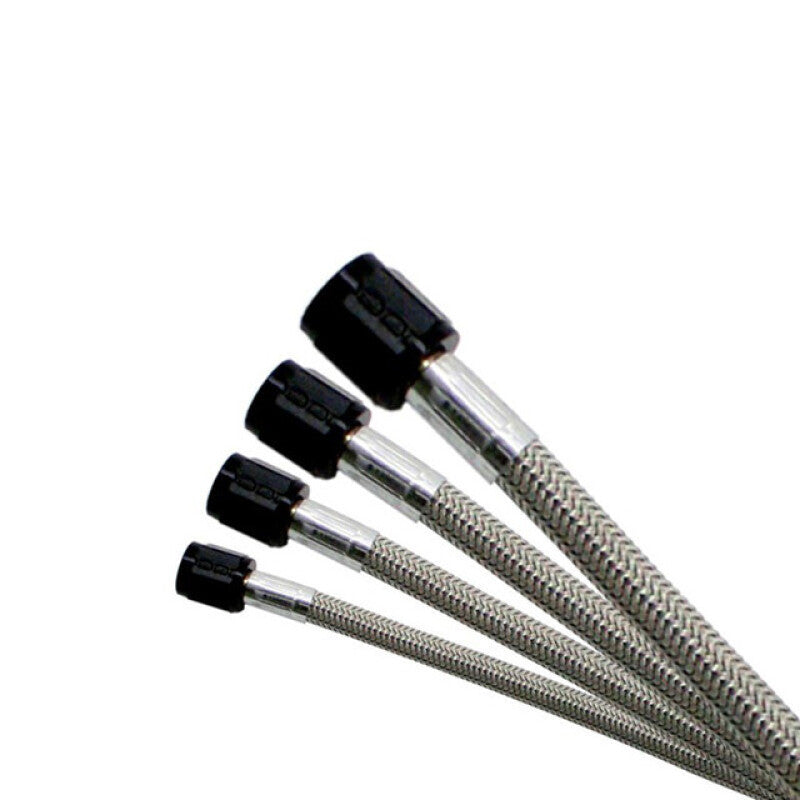 Nitrous Express -4AN SS Braided SHO Hose 12.5in - Black Hoses Nitrous Express