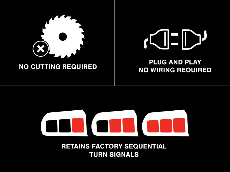 Raxiom 15-22 Ford Mustang Profile LED Tail Lights - Gloss Black Housing (Smoked Lens) Tail Lights Raxiom