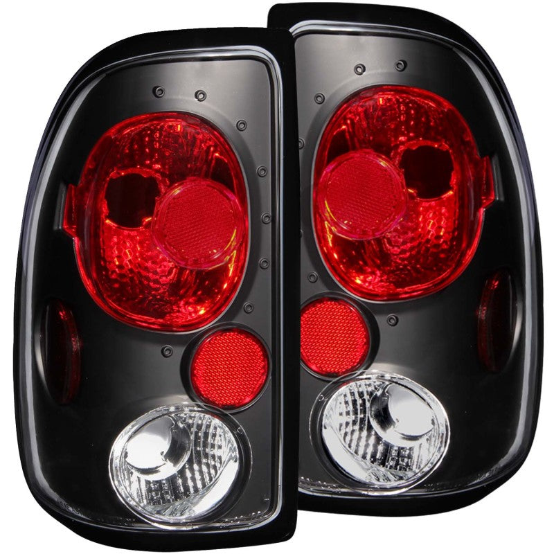 ANZO 1997-2004 Dodge Dakota Taillights Black Tail Lights ANZO