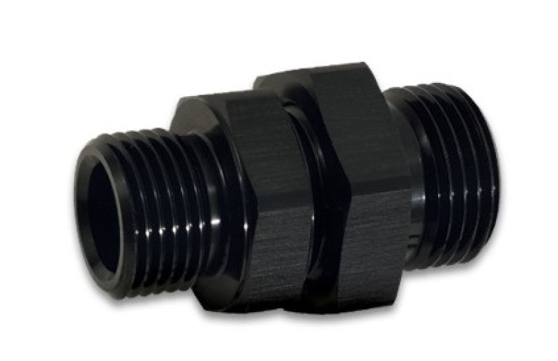 Vibrant -8AN to -6AN ORB Male to Male Union Adapter - Anodized Black Fittings Vibrant