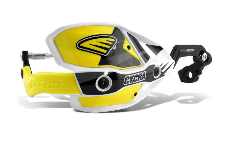 Cycra CRM Ultra 1-1/8 in. Clamp w/White Shields/Yellow Covers Hand Guards Cycra
