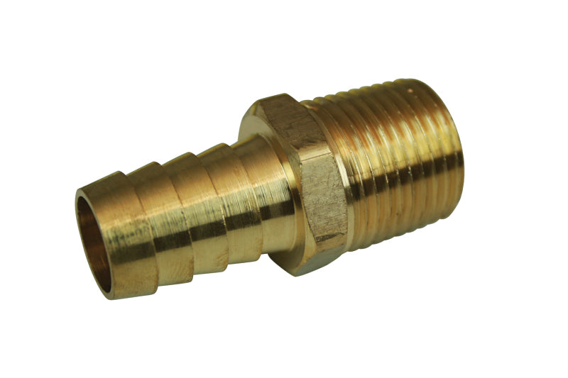 Moroso Straight Fitting - 1/2in NPT to 5/8in Barbed - Brass - Single Fittings Moroso