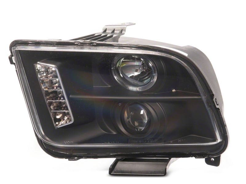 Raxiom 05-09 Ford Mustang Excluding GT500 LED Halo Projector Headlights- Black Housing (Clear Lens) Headlights Raxiom