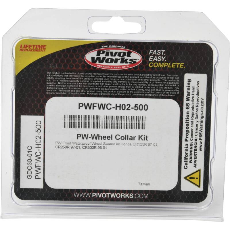 Pivot Works 97-01 Honda CR125R Front Waterproof Wheel Spacer Kit Control Arms Pivot Works