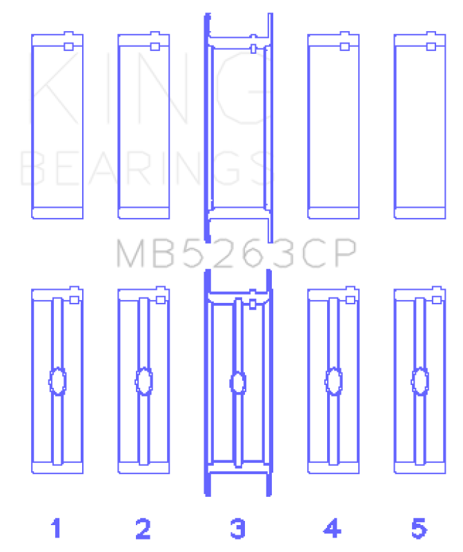 King Engine Bearings Ford Eng 445 T/Dies Crankshaft Main Bearing Set (Set of 5) Bearings King Engine Bearings