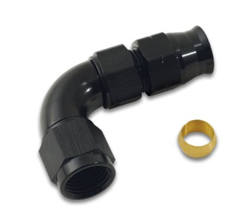 Vibrant 90 Degree 3/8in Tube to Male -6AN Flare Adapter w/ Olive Inserts Fittings Vibrant