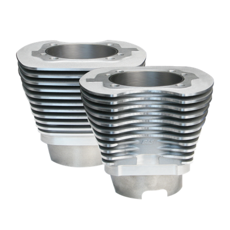S&S Cycle 07-16 BT 11 Fin 4-1/8in Bore Cylinder Set For 117in & 117in Dish Hot Set Up Kit - Silver Piston Sets - Powersports S&S Cycle