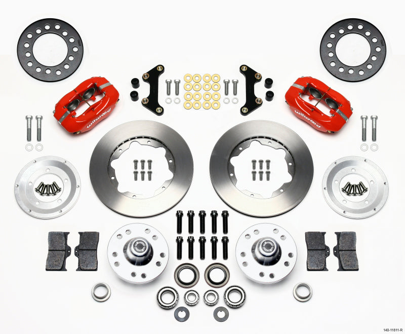 Wilwood Forged Dynalite Front Kit 11.00in Red 49-54 Chevy / 53-62 Corvette Big Brake Kits Wilwood
