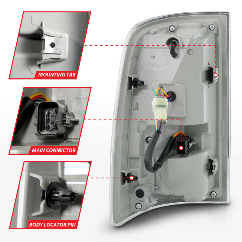 ANZO 09-18 Dodge Ram 1500 Sequential LED Taillights Smoke Black w/Switchback Amber Signal Tail Lights ANZO