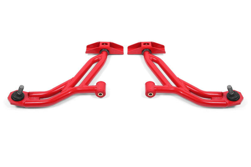 BMR 10-14 Ford Mustang / Shelby GT500 Non-Adj. Lower A-Arms (Poly/Delrin) - Red Control Arms BMR Suspension