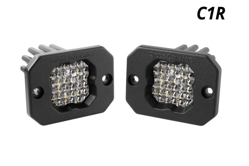 Diode Dynamics Stage Series C1R - White Flood Flush Mount LED Pod (Pair) Light Accessories and Wiring Diode Dynamics