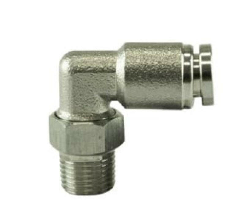 Turbosmart 1/8 NPT to 90 Degree 1/4 pushloc Stainless Steel Fittings Turbosmart