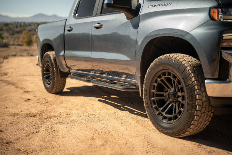 DV8 Offroad 19-24 GMC Sierra 1500 Crew Cab OE Plus Side Steps - Black Steel Side Steps DV8 Offroad