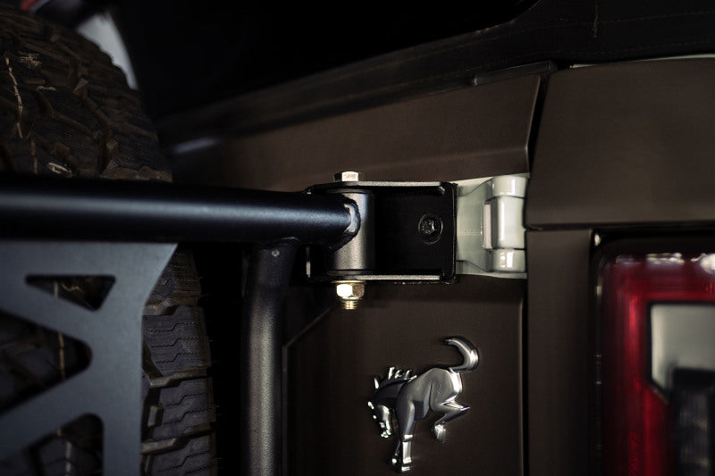 DV8 Offroad 21-23 Ford Bronco Spare Tire Guard & Accessory Mount Hitch Receivers DV8 Offroad