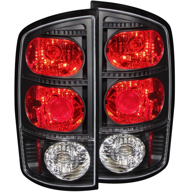 ANZO 2002-2005 Dodge Ram 1500 Taillights Black Tail Lights ANZO