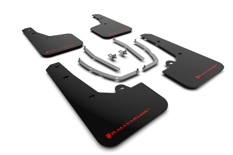 Rally Armor 22-24 Hyundai Tucson Black UR Mud Flap w/Red Logo Mud Flaps Rally Armor